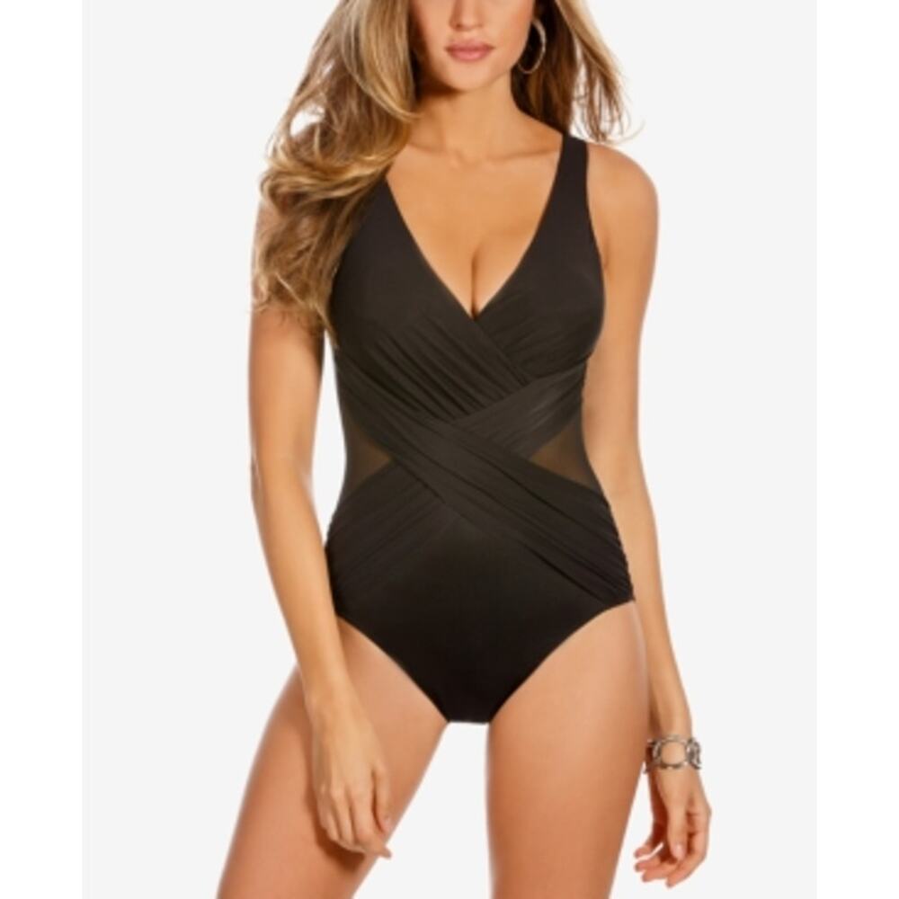 Miraclesuit Illusionist Crossover Slimming 1Piece Swimsuit - Black 16 $172